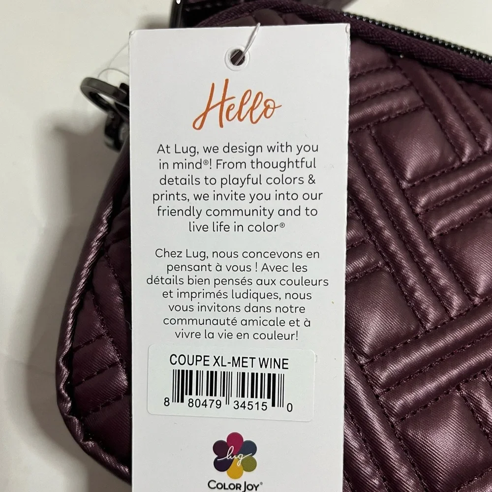 Lug Coupe XL Convertible Quilted Crossbody Belt Bag Wine Color NWT - Picture 2 of 11